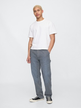 UltraSoft Denim Stripe Straight Carpenter Jeans | Gap (US)