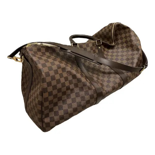 Keepall cloth travel bag Louis Vuitton Brown in Cloth - 40091659 | Vestiaire Collective (Global)