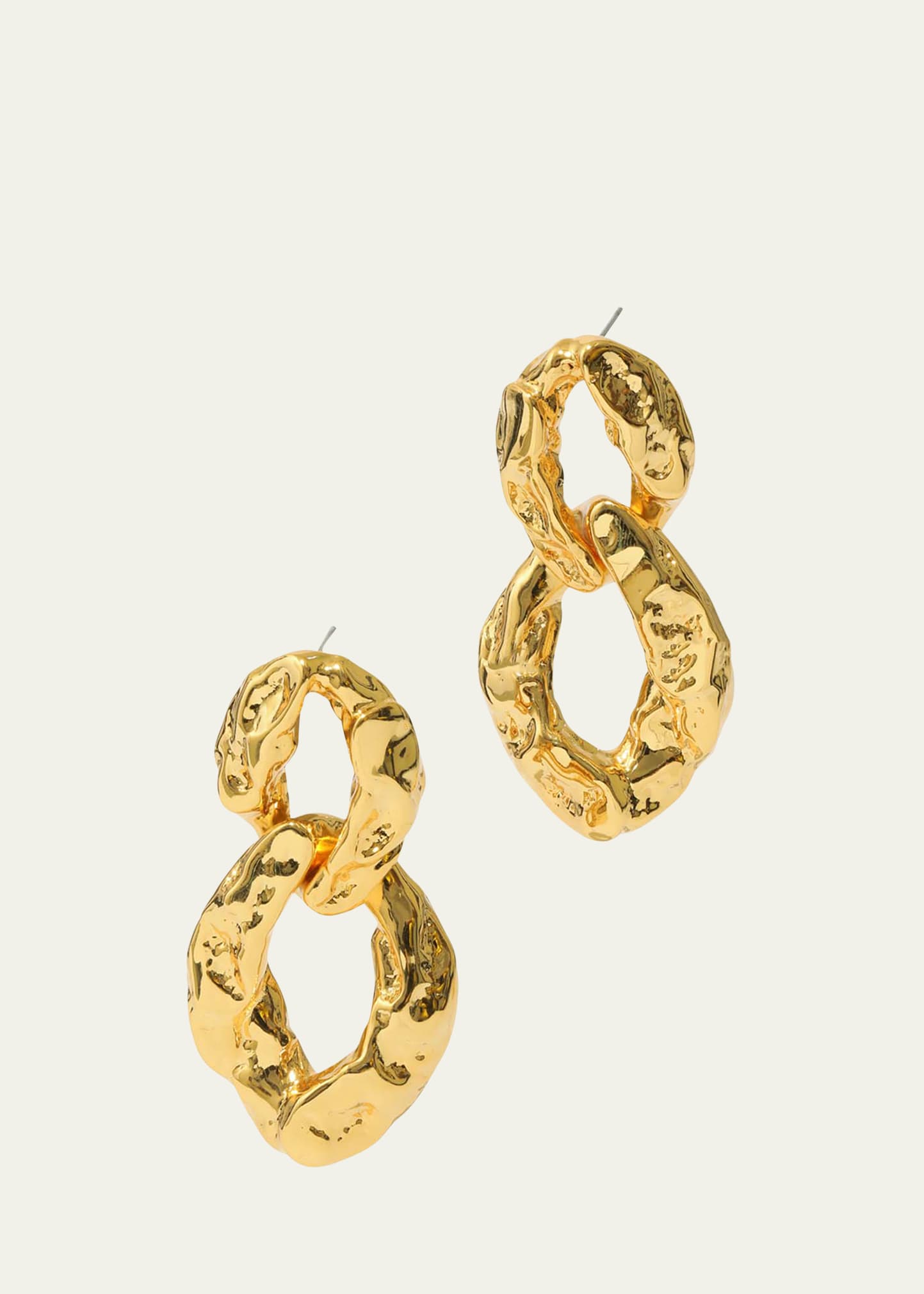 Alexis Bittar Brut Golden Double Link Earrings | Bergdorf Goodman