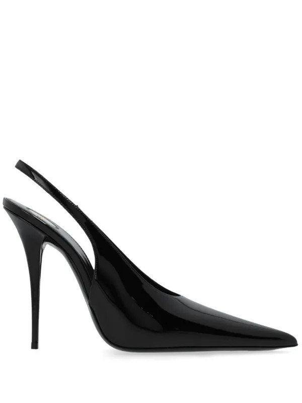 Saint Laurent 110mm Slingback Pumps | Black | FARFETCH | Farfetch Global