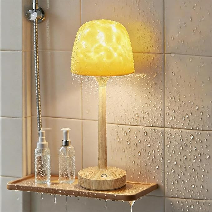Shower Lamp - Waterproof Bathroom Lamp with 16 Color Ocean Wave Projector, Cordless Light for Ins... | Amazon (US)