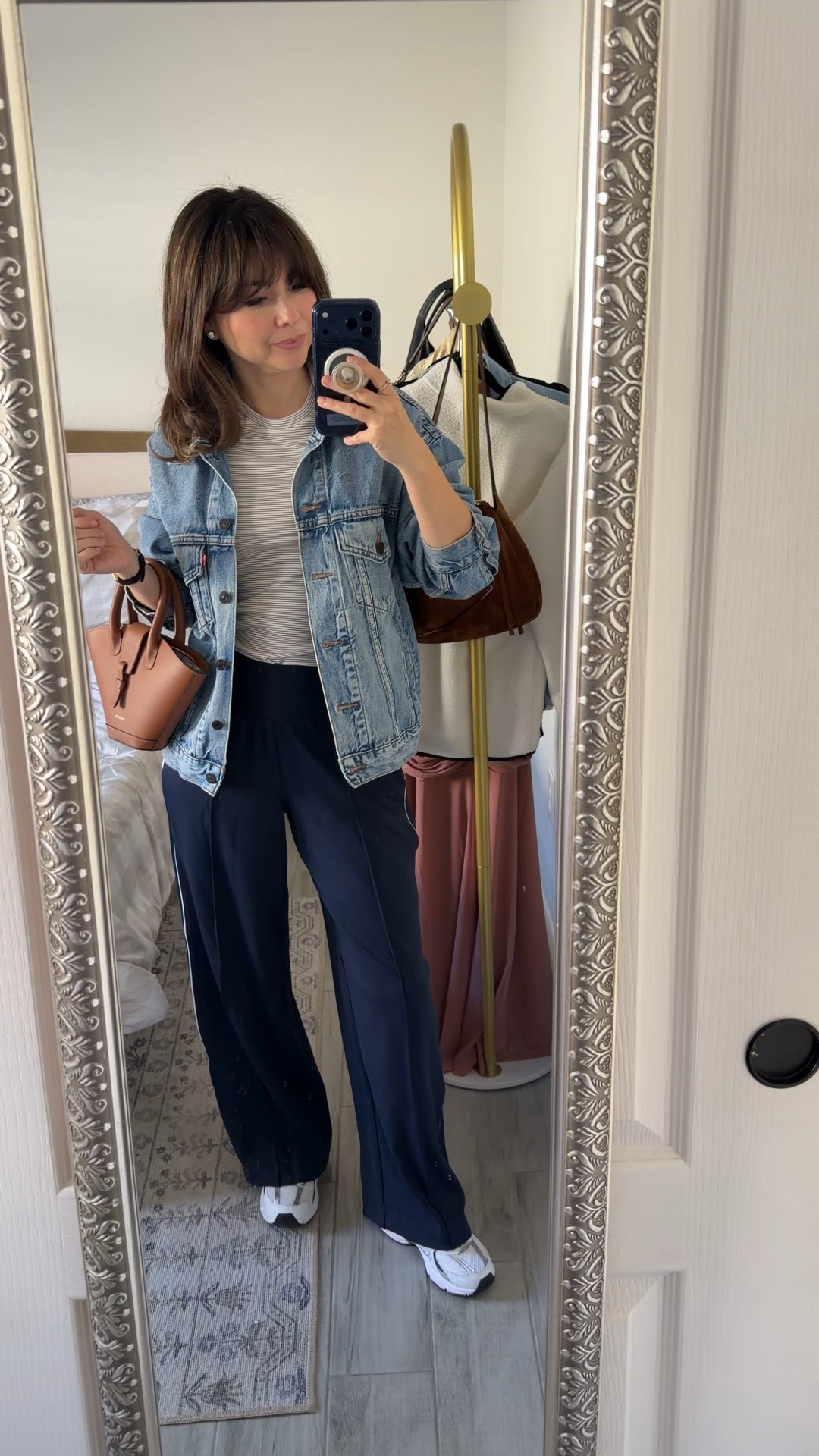 These track pants get worn constantly. Comfortable enough for busy mom days, but polished enough to style with a denim jacket and sneakers. Great length for petites and an easy alternative to leggings. 

Pants xsp 
Top XS 
Jacket XS 


#LTKootd #LTKPetite