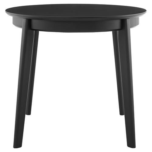 Zanthe Mid Century Modern Black Wood Round Dining Table - 36"W | Kathy Kuo Home