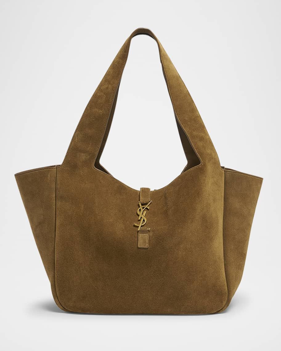 Saint Laurent Bea YSL Cabas Tote Bag in Suede | Neiman Marcus