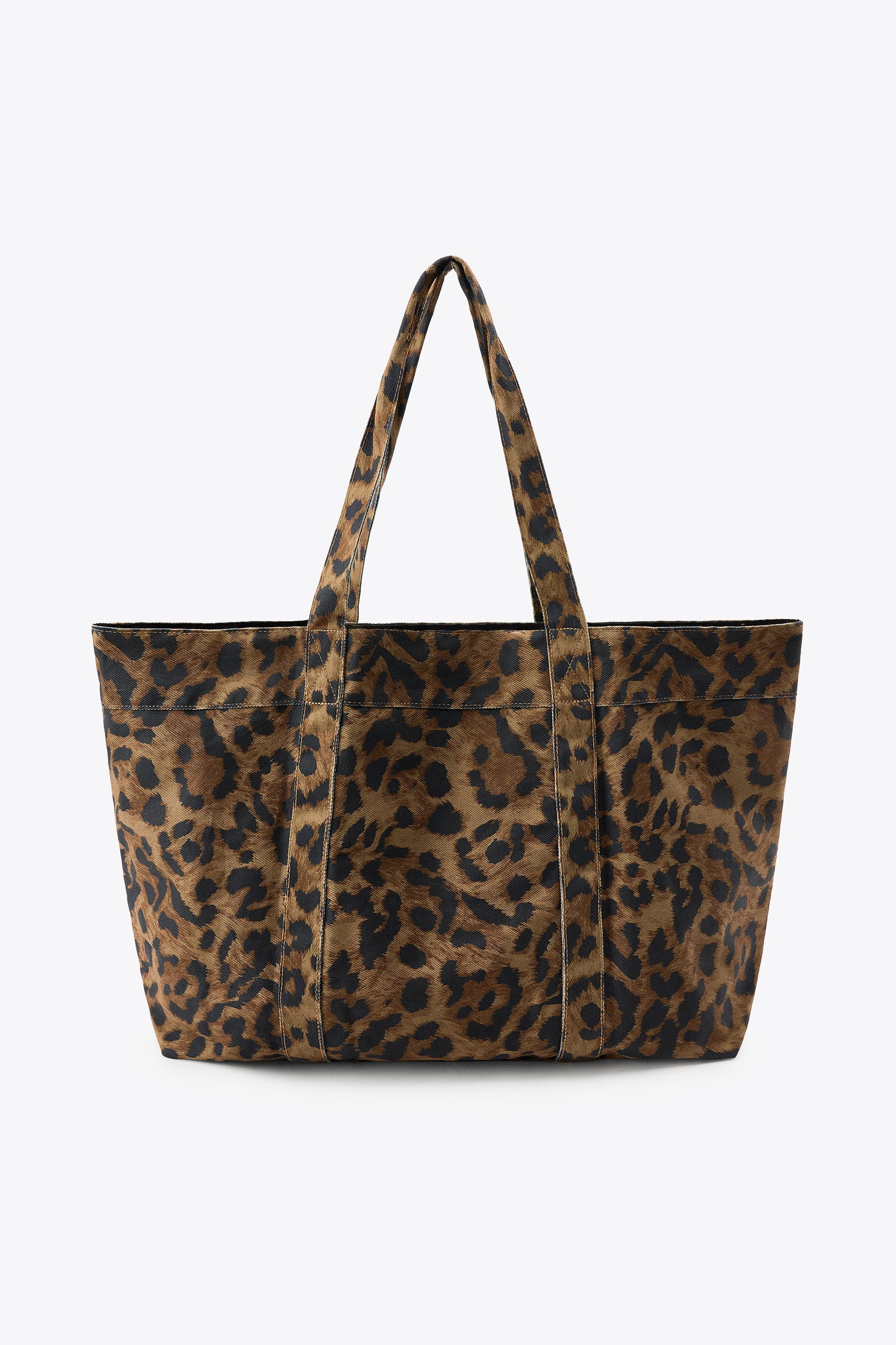 ANIMAL PRINT TWILL MAXI TOTE BAG | Zara US