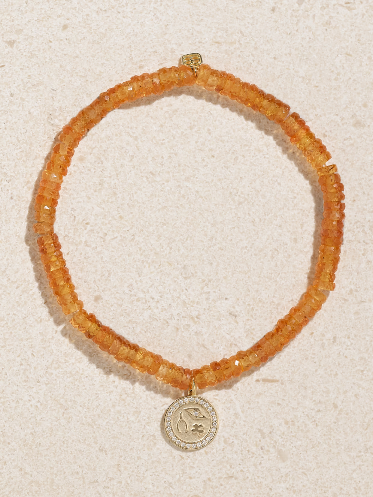 Sydney Evan - Luck And Protection 14-karat Spessartine Bracelet - Gold | NET-A-PORTER (US)