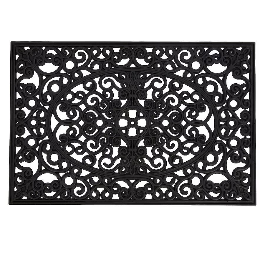 allen + roth 24-in x 36-in Black Rubber Non-Slip Grip Indoor or outdoor Door Mat | Lowe's