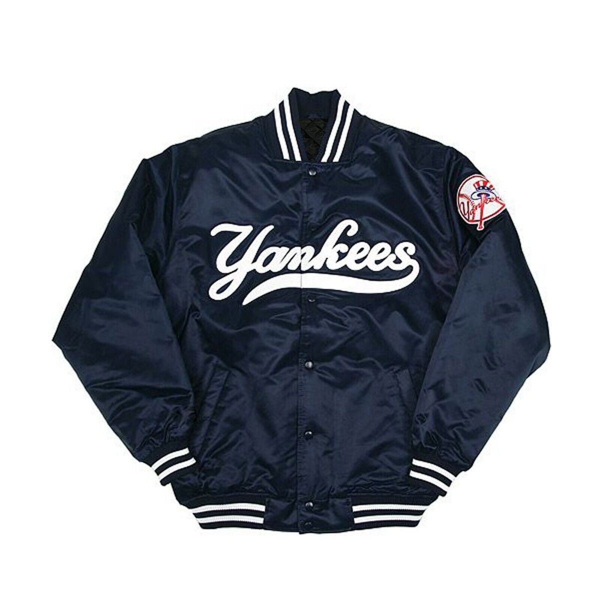 90s Athletic Vintage Jacket Blue Satin Bomber Style NY Yankees Varsity Jacket  | eBay | eBay US