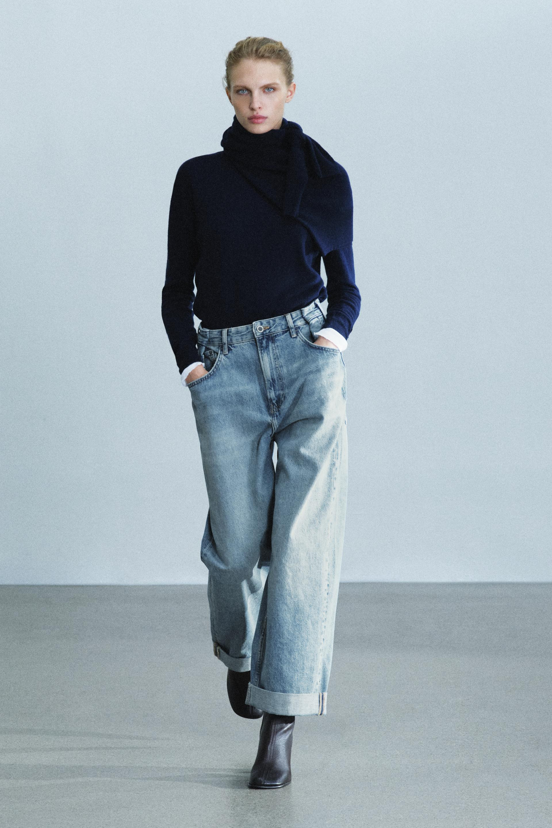 Zara - Zw Collection High-Rise Baggy-Fit Jeans - Mid-Blue - 28 (Ca 6) - Woman | Zara Canada