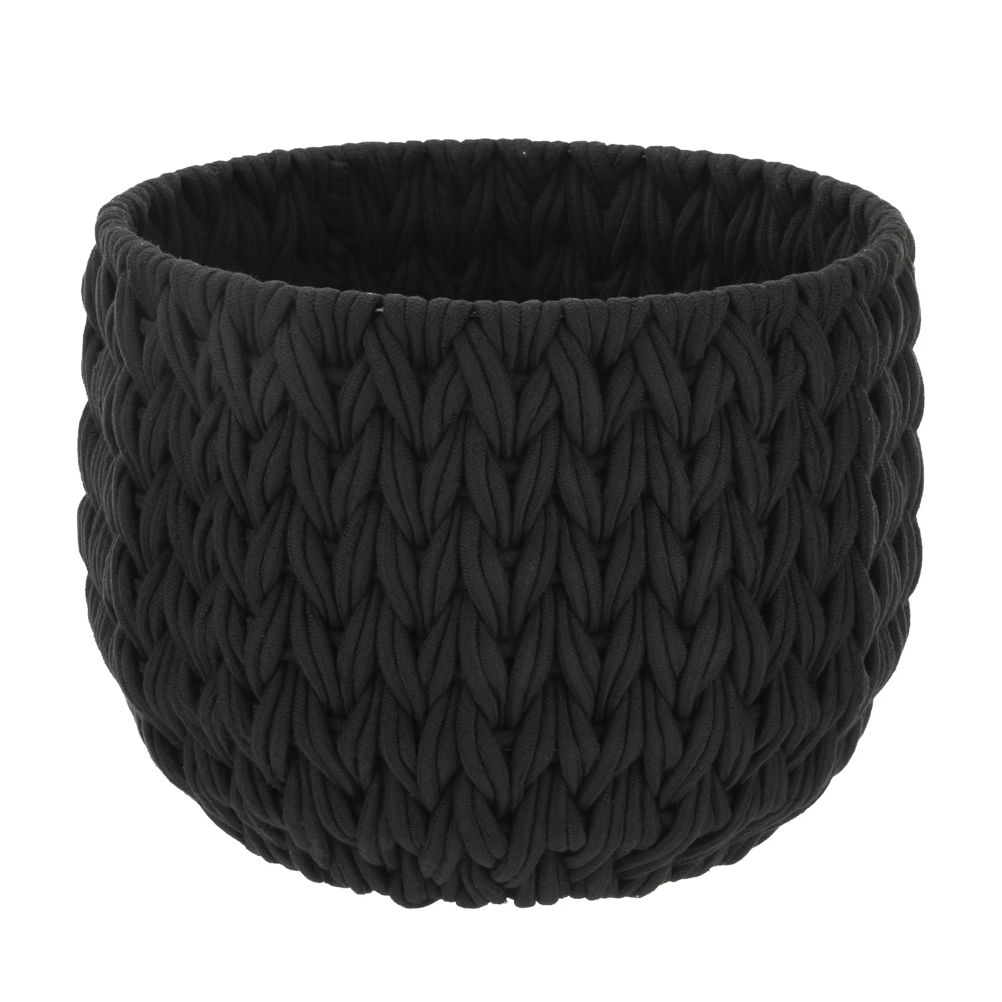 Better Homes & Gardens Closed Weave Polyester Black Decorative Storage Basket | Walmart (US)