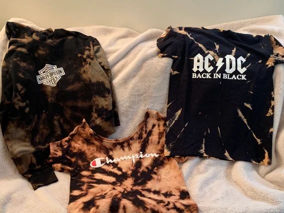 Bleached & Distressed Logo/Band T-Shirts | Etsy (US)