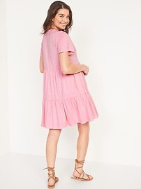Short-Sleeve Tiered Mini Swing Dress for Women | Old Navy (US)