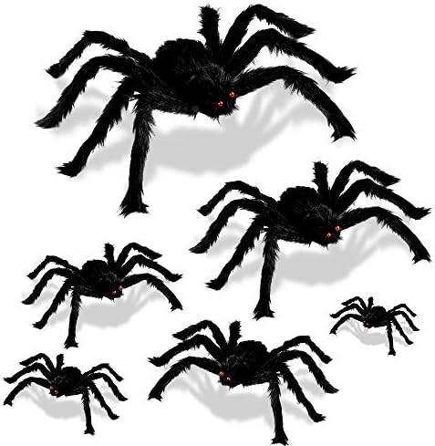 Halloween Decorations, VATOS Spider Set Large Decor Halloween Props 6 PCS Realistic Hairy Scary C... | Amazon (US)
