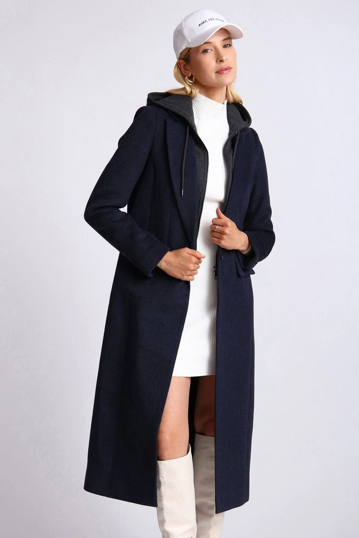 Tailored Longline Hoodie Coat | Avec Les Files