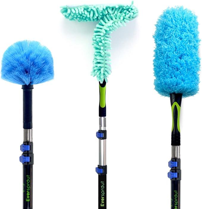 EVERSPROUT 5-to-12 Foot Duster 3-Pack with Extension-Pole (20+ Foot Reach) | Hand-packaged Cobweb... | Amazon (US)
