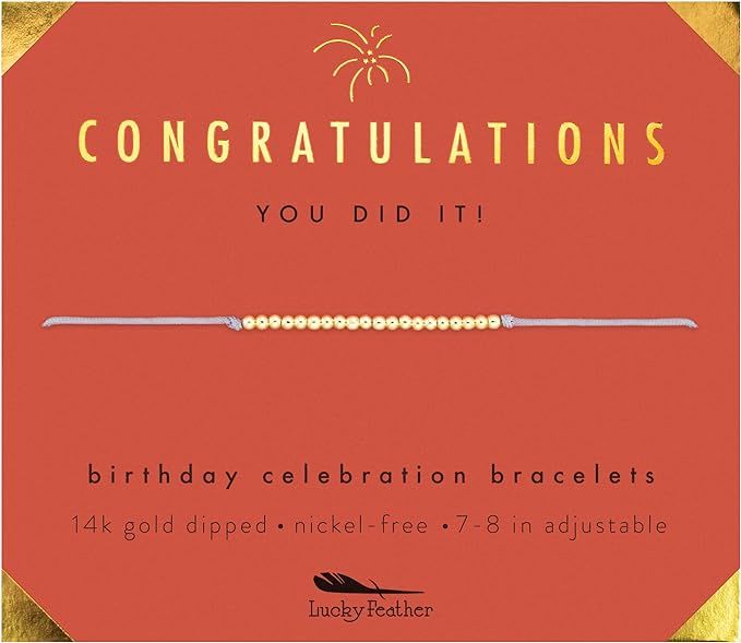 Lucky Feather Birthday Celebration Bracelet (Congratulations) | Amazon (US)