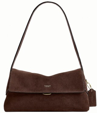 COACH Chelsea 26 Suede East West Shoulder Bag - Dark Chocolate | Dillard's