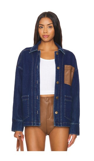 The Denim Shacket in Dark Denim | Revolve Clothing (Global)