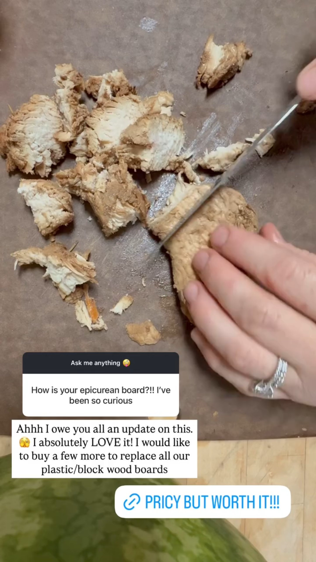 I think I found it. The cutting board of our dreams. It’s not plastic, or glass (I can’t get over the sound), but a composite made from paper! The epicurean board is AMAZING. It’s still going strong!! 

#kitchengadgets #cuttingboard

#LTKHome