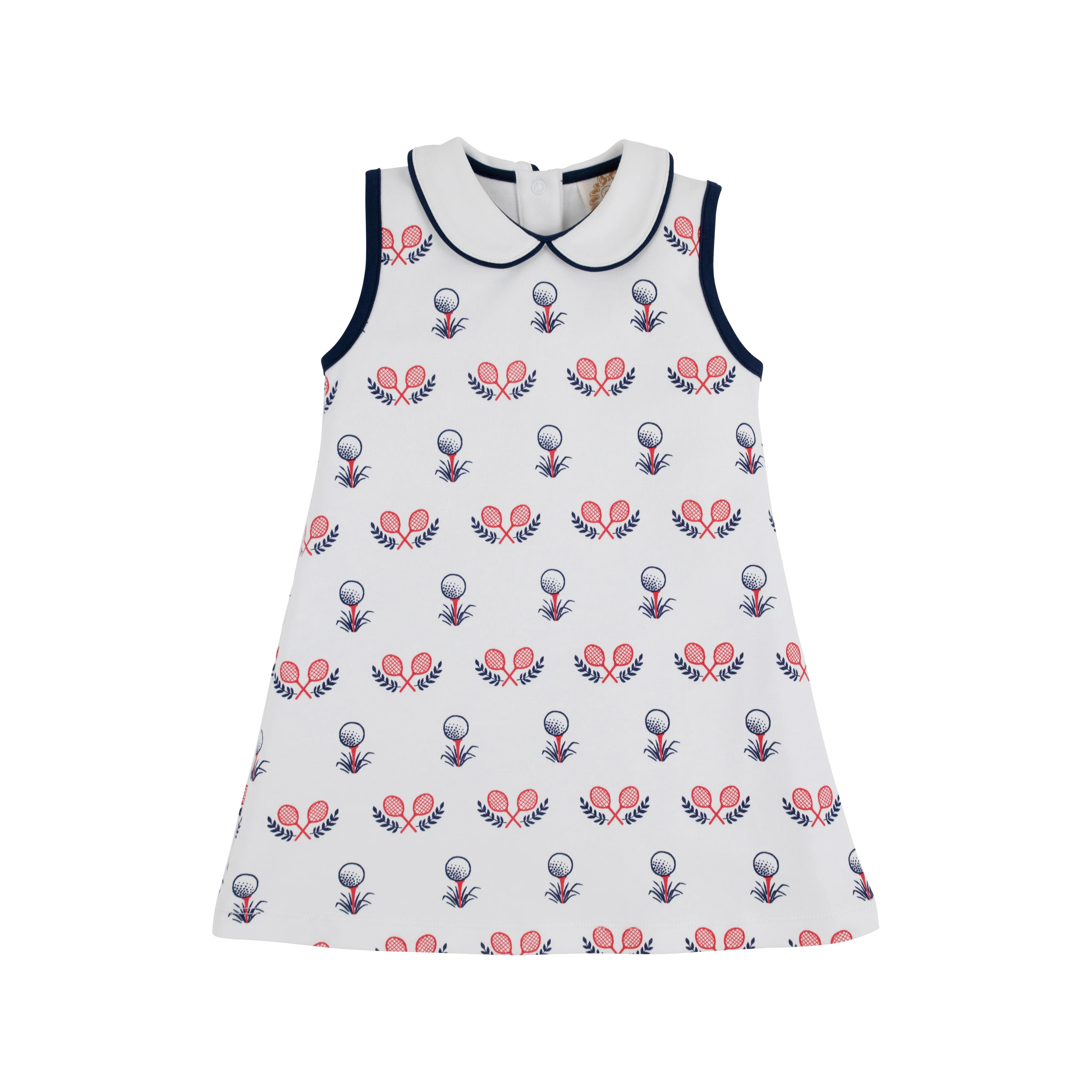 Sleeveless Maude's Peter Pan Collar Dress - Little Sport with Worth Avenue White and Nantucket Na... | The Beaufort Bonnet Company