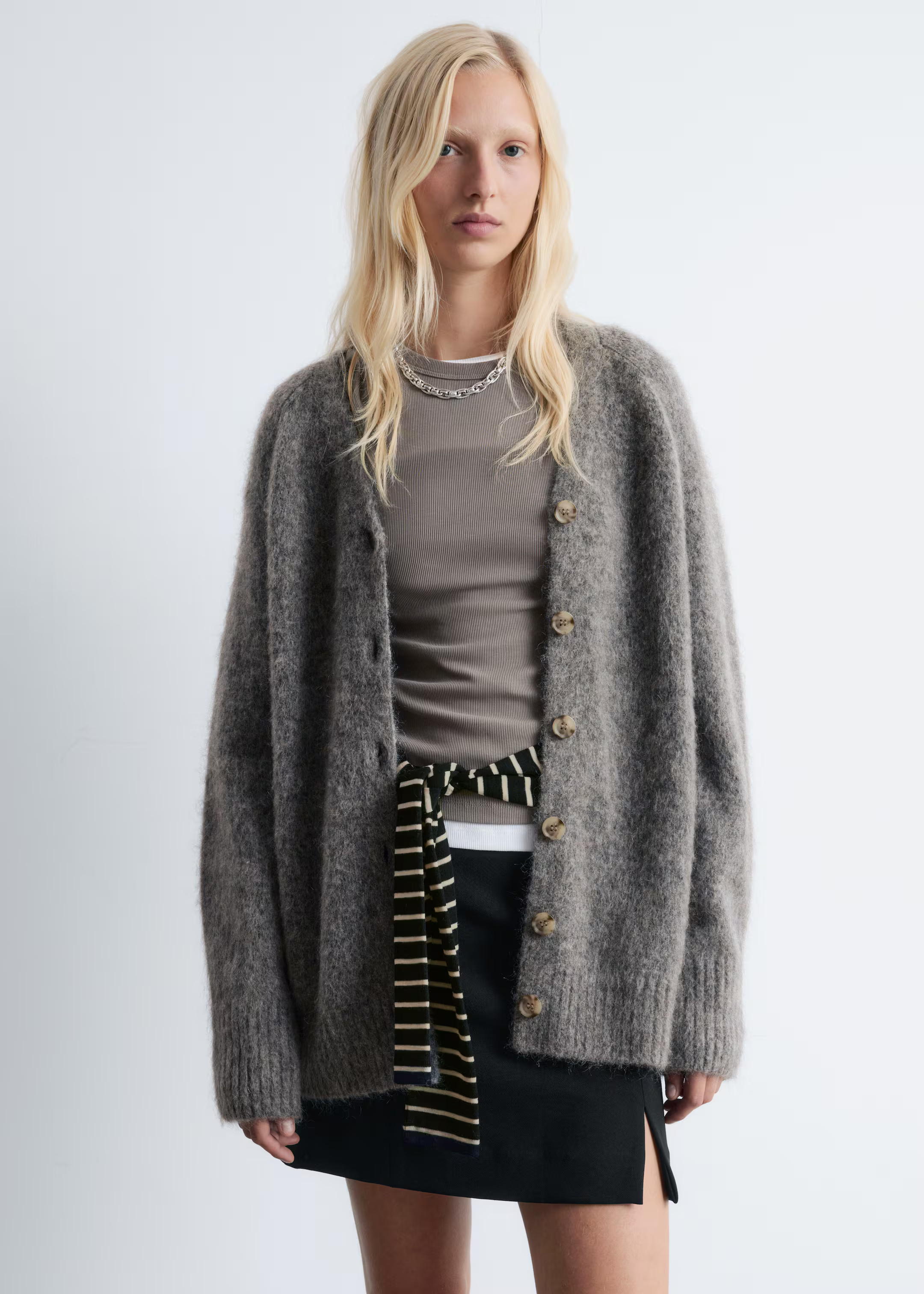 Lange Strickjacke aus Mohair-Mix | H&M (DE, AT, CH, NL, FI)