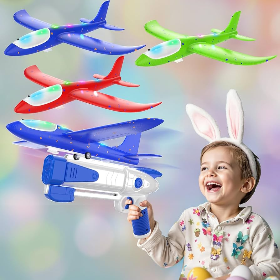 3 Pack Foam Airplane Launcher Toys, Ultra Long Gliding Distance, Kids Flying Toy, Boys Girls Birt... | Amazon (US)