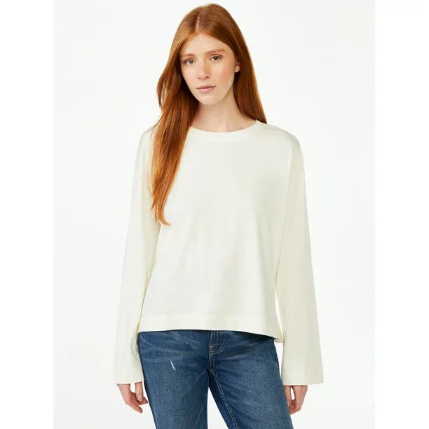 Free Assembly Women's Square Tee with Long Sleeves - Walmart.com | Walmart (US)