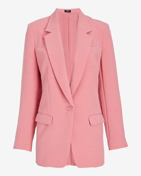 Twill One Button Boyfriend Blazer | Express
