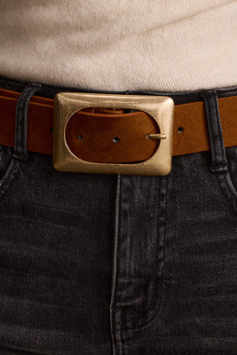 Mumford Cognac Vegan Suede Belt XS/S | 12th Tribe