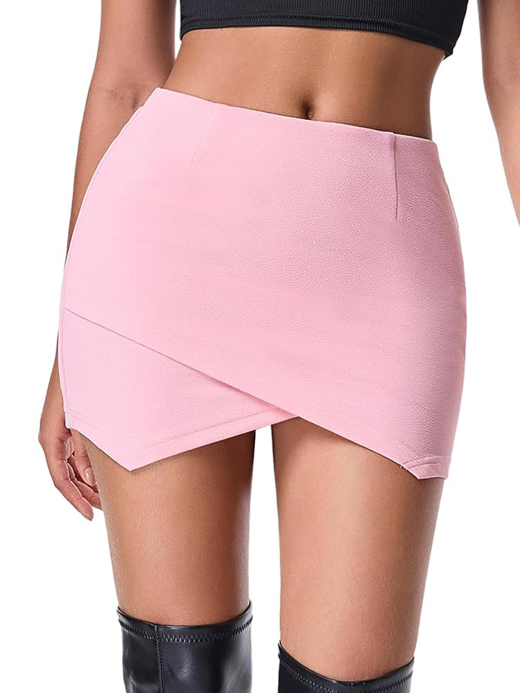 EXLURA Womens Plaid Bodycon Mini Skirts Sexy Stretch High Waist Tulip Hem Short Skirt 2025 Trendy... | Amazon (US)