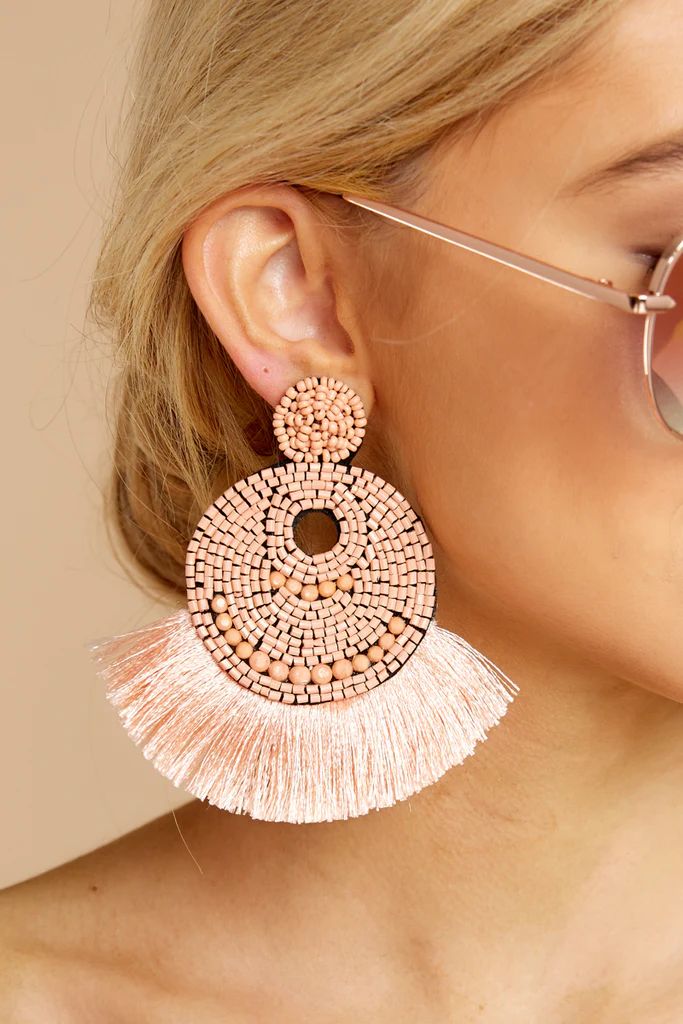 Greatest Ever Blush Pink Statement Earrings | Red Dress 