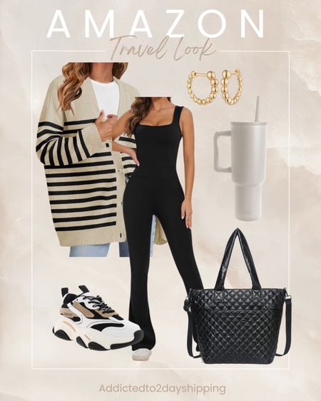 AMAZON- Travel Look

Jumpsuit, tank style jumpsuit, square neckline jumpsuit, athletic jumpsuit, fitness jumpsuit, flare legs jumpsuit, black jumpsuit, button down cardigan, oversized cardigan, stripe cardigan, tan and black cardigan, 40 oz tumbler, simple modern tumbler, neutral tumbler, chunky sneaker, black tank and white sneaker, puffy quilted handbag, puffy tote bag, black handbag, travel handbag, good hope earrings, gold earrings, travel outfit, casual outfit, trendy outfit, casual style, spring outfit, spring look, comfy outfit, comfy look

#LTKtravel #LTKstyletip #LTKfindsunder50