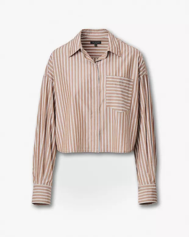 Marin Cropped Striped Shirt | rag & bone
