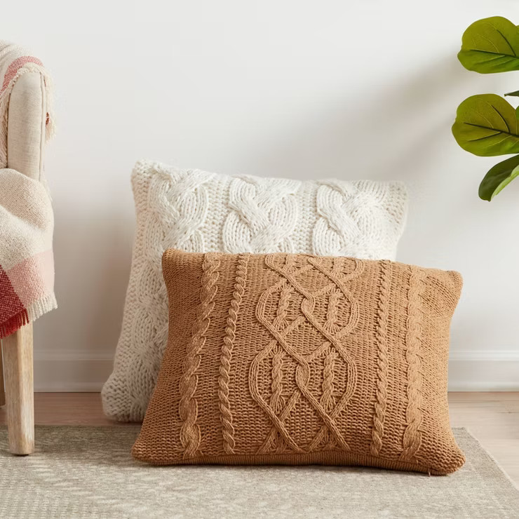 Oversized Cable Knit Chenille Throw Pillow - Threshold™ | Target