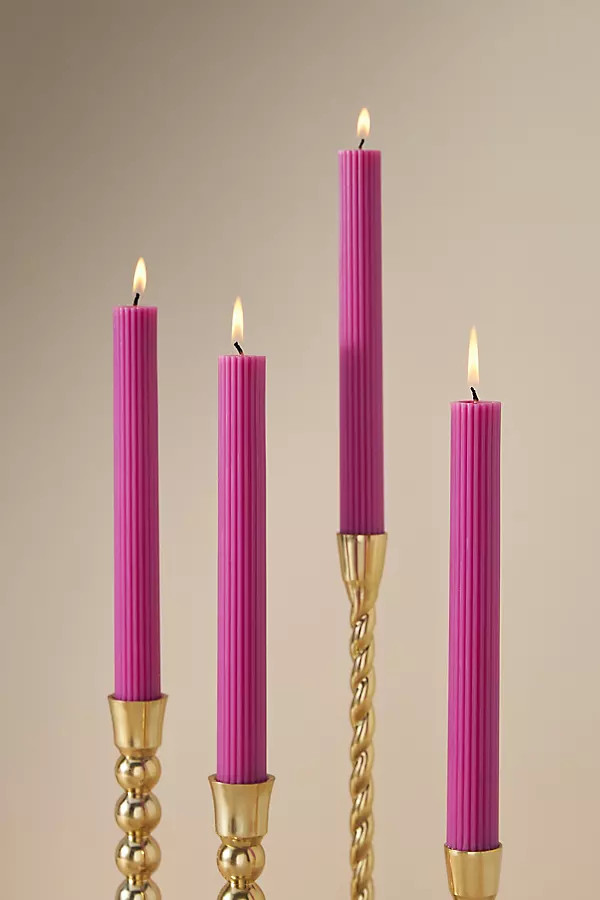 Fluted Taper Candles, Set of 4 | Anthropologie (US)