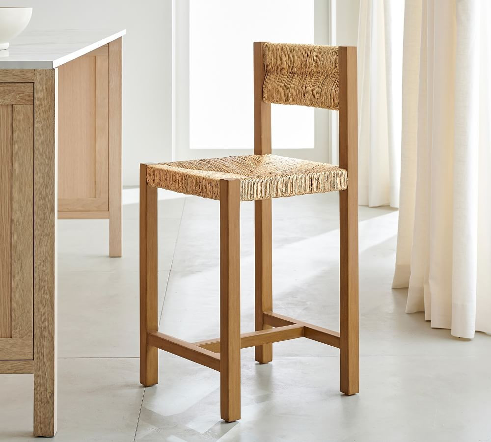 Malibu Woven Bar & Counter Stools | Pottery Barn (US)