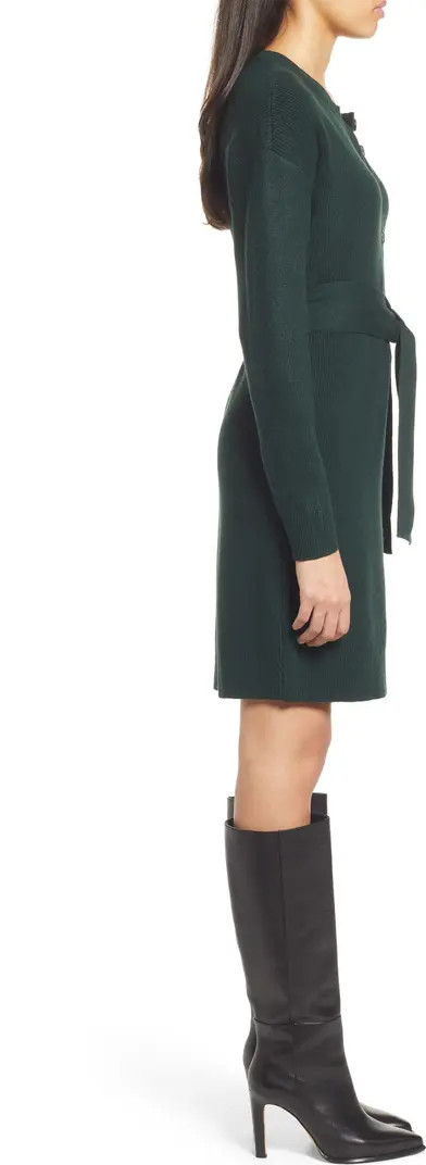 Belted Henley Long Sleeve Sweater Dress | Nordstrom