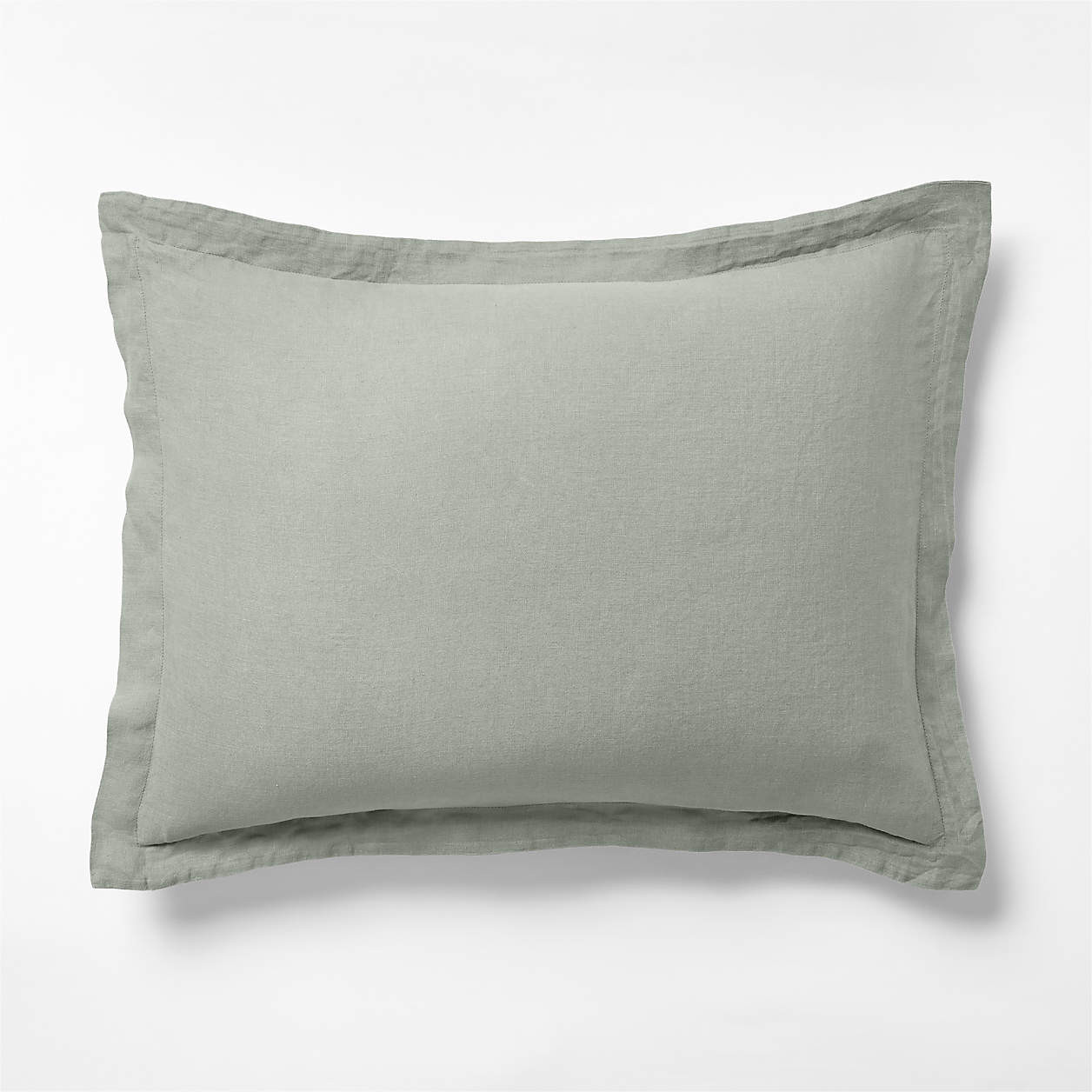 Aire Natural Hemp Shadow Sage Green Standard Bed Pillow Sham + Reviews | Crate & Barrel | Crate & Barrel