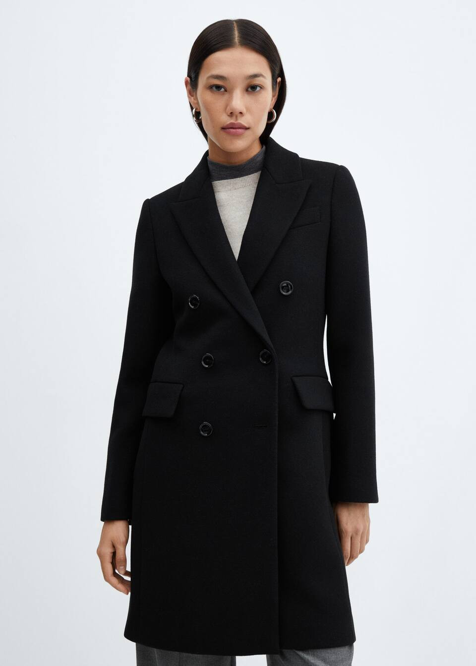Wool double-breasted coat | MANGO (US)
