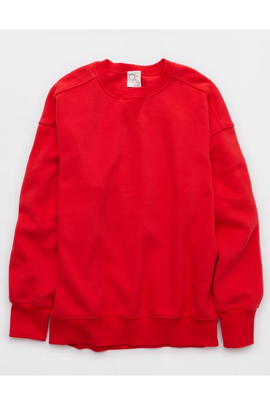 OFFLINE By Aerie Cloud Fleece Oversized Crewneck Sweatshirt Women's Bright Red XXS | Aerie