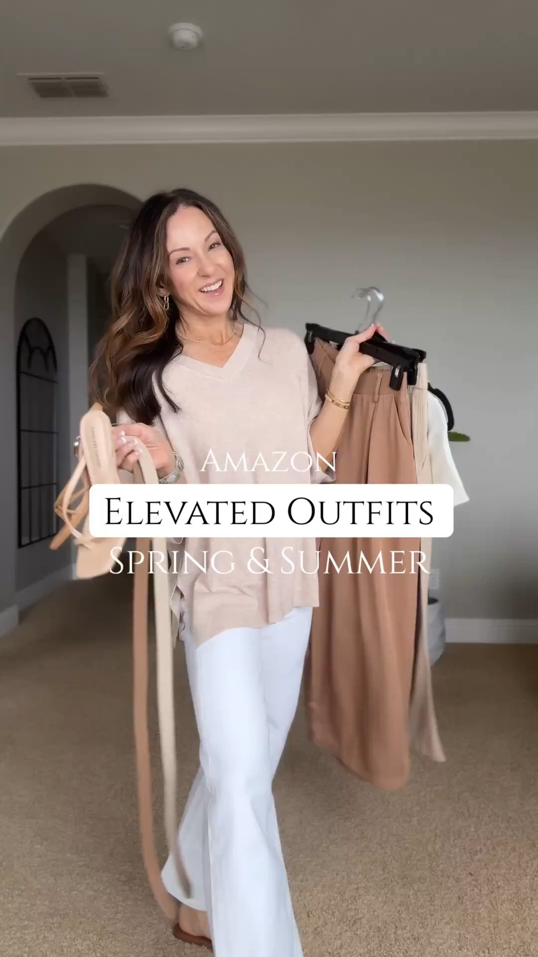 Spring and summer sweaters - everyday and office. 
Tank XS
Both other styles size small.  

Sizing details included in link.
For ref: I'm 5'1", 107lbs
everything is unaltered 

Linen & cotton trouser come in 4 length options, wearing XS 27"
Wide leg trousers 3 length options XS short, 
Jeans 2 length options wearing XS petite. 
White Jeans 4 length options wearing 24 in 26" length. 
Kitten heels TTS

#LTKootd #LTKPetite #LTKWorkwear