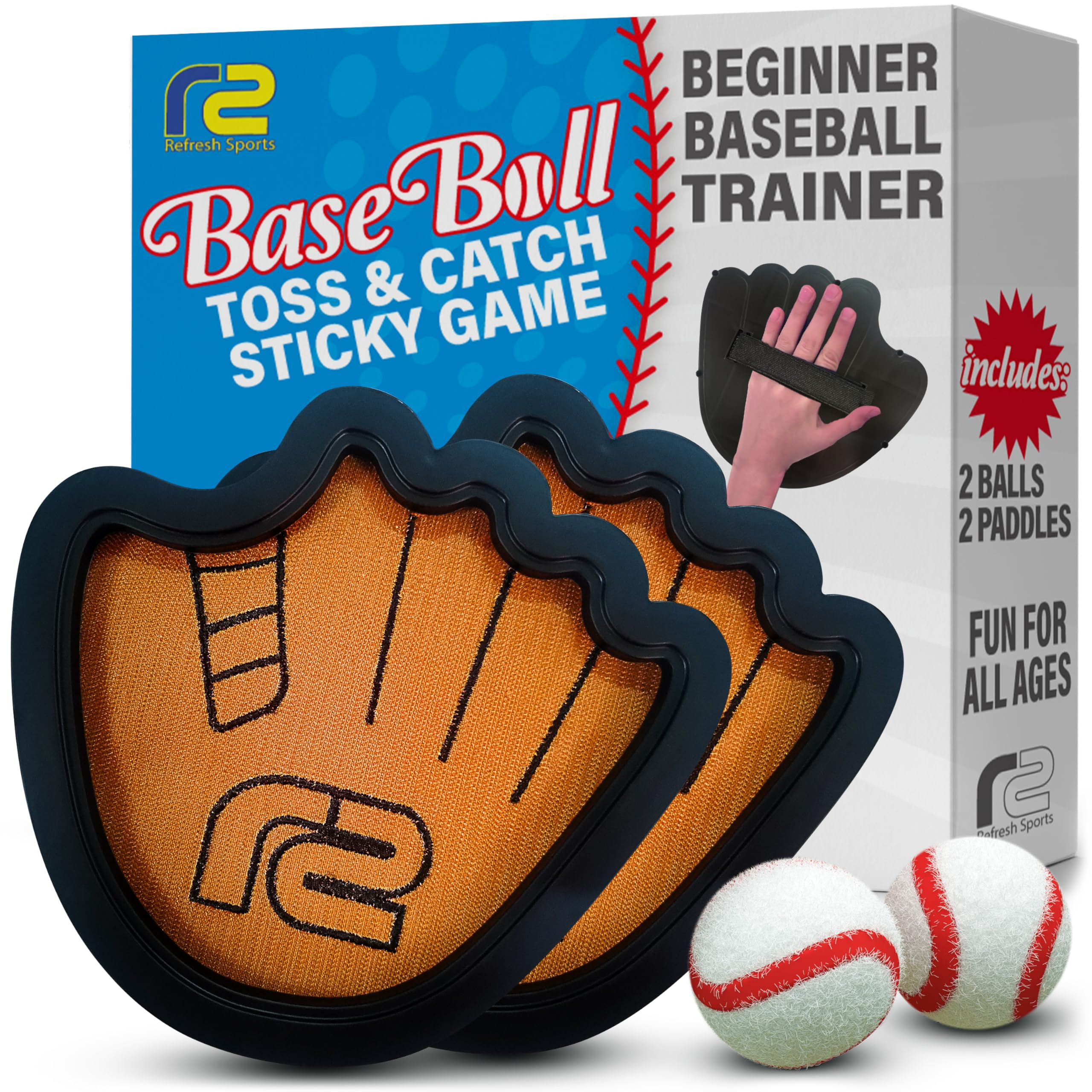 Toss and Catch Ball Game Set - Easy to Use Sticky Balls & Beginner Baseball Training Glove - Prem... | Amazon (US)