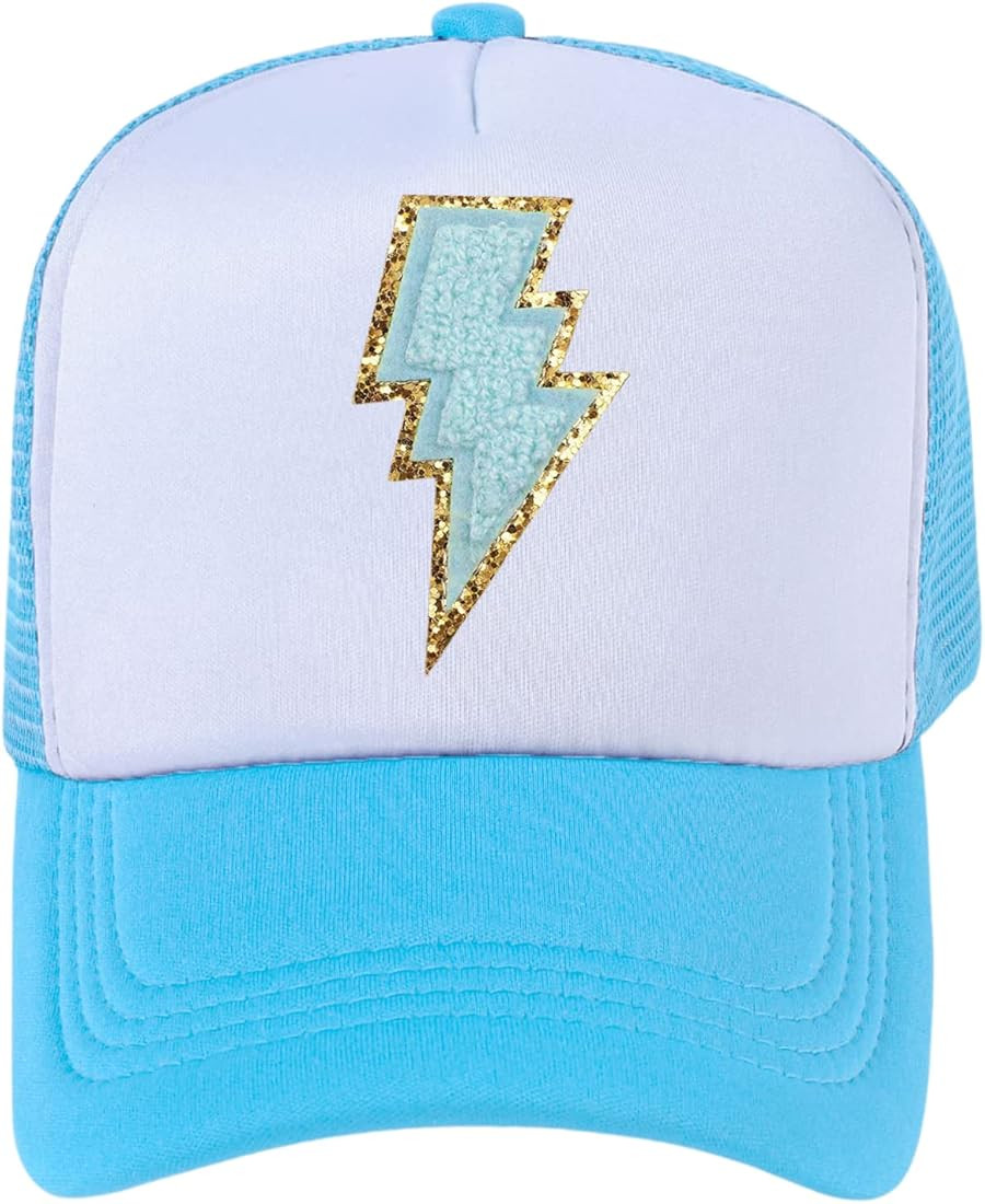 Lightning Bolt Hat Glitter Lightning Trucker Hats Women Cute Trendy Snapback Preppy Hat 80s Retro... | Amazon (US)