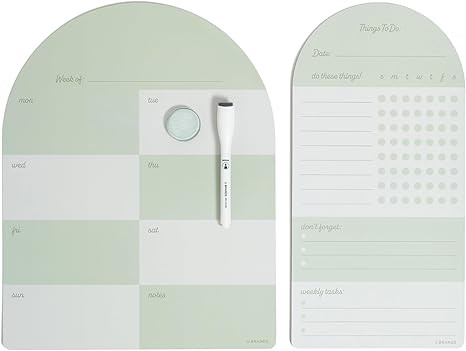 U Brands Vinyl Magnetic Calendar Whiteboard Planner Value Pack, 11" x 14" Weekly Planner & 7" x 1... | Amazon (US)