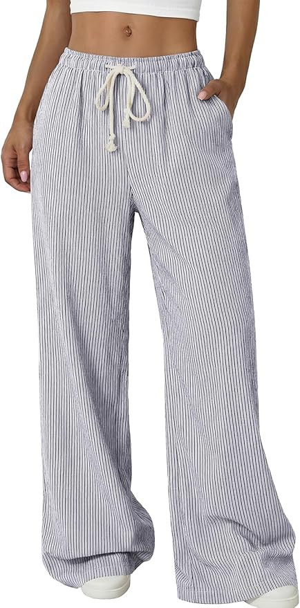 Acelitt Women’s Wide Leg Palazzo Pants Casual Loose Lounge Pants Beach Trousers with Pockets(To... | Amazon (US)