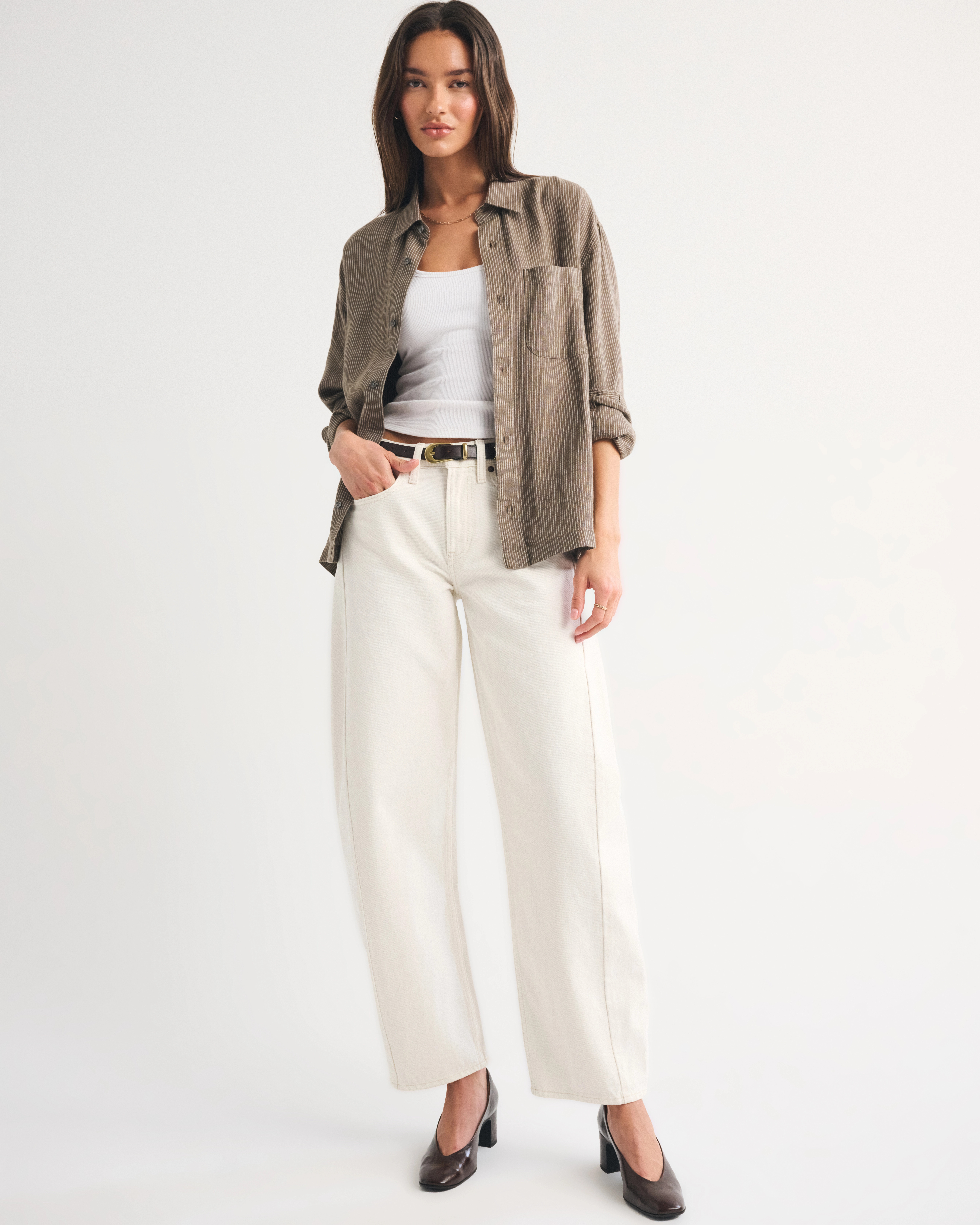 Mid Rise Barrel Jean | Abercrombie & Fitch (US)