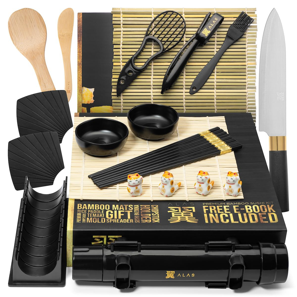 Alas Sushi Making Kit- Complete Sushi Making Kit for Beginners & Pros Sushi Makers, Perfect Sushi... | Amazon (US)