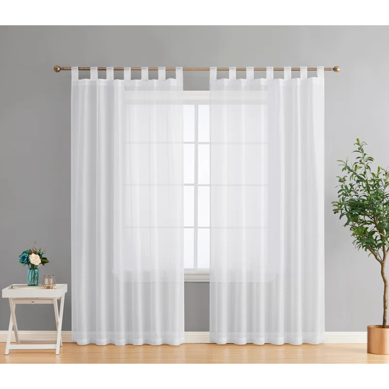 Corretta Semi-Sheer Tab Top Curtain Panels (Set of 2) | Wayfair North America