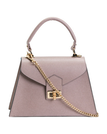 Made In Italy Leather Crocodile Satchel | TJ Maxx