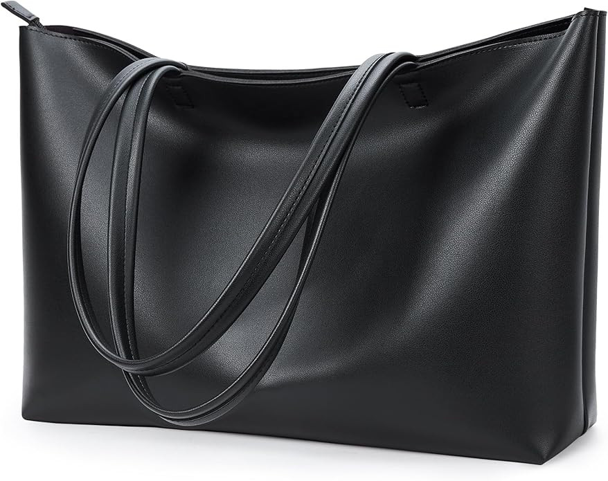 KALIDI Tote Bag Zipper Shoulder Bag Faux Leather Purses Satchel for Women Casual Handbag Work Dat... | Amazon (US)